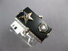 ANTIQUE LARGE .07CT ART DECO OLD MINE DIAMOND & ONYX 14KT WHITE GOLD RING #26432