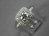 WIDE 1.20CT DIAMOND 14K WHITE GOLD 3D CLASSIC DOUBLE HALO SQUARE ENGAGEMENT RING