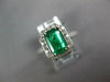 WIDE 1.09CT DIAMOND & AAA EMERALD 14KT WHITE GOLD 3D EMERALD CUT ENGAGEMENT RING