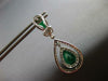 CERTIFIED EXTRA LARGE 11.07CT DIAMOND & AAA COLUMBIAN EMERALD 14KT GOLD EARRINGS
