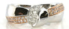 ESTATE .35CT WHITE & PINK DIAMOND 18KT WHITE AND ROSE GOLD 3D LOVE KNOT FUN RING