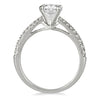 ESTATE 1.0CT DIAMOND 14KT WHITE GOLD 3D CLASSIC ROUND TWO ROW ENGAGEMENT RING