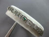 ANTIQUE .2CT OLD MINE DIAMOND & AAA EMERALD 14K WHITE GOLD TENNIS BRACELET 27522