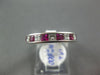 ESTATE 1.45CT DIAMOND & AAA RUBY 18KT WHITE GOLD 3D PRINCESS ANNIVERSARY RING