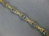 LONG 2.64CT DIAMOND & AAA TANZANITE 14KT TWO TONE GOLD 3D X LOVE TENNIS BRACELET