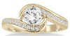 1.2CT DIAMOND 14KT YELLOW GOLD 3D 4 PRONG SOLITAIRE CRISS CROSS ENGAGEMENT RING