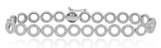 1.94CT DIAMOND 14KT WHITE GOLD CLASSIC MULTI CIRCULAR ETERNITY TENNIS BRACELET