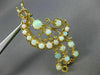 ANTIQUE LARGE .03CT DIAMOND & AAA OPAL 14KT YELLOW GOLD 3D FLOWER BROOCH PIN
