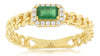 .35CT DIAMOND & AAA EMERALD 14K YELLOW GOLD SQUARE HALO MULTI LINK FUN LOVE RING