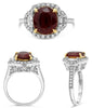 3.78CT DIAMOND & AAA RUBY 18KT TWO TONE GOLD 3D OVAL & HALF MOON ENGAGEMENT RING