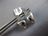 ESTATE .12CT DIAMOND 14KT WHITE GOLD 3D DOUBLE TRIANGULAR FUN HANGING EARRINGS