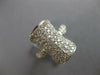 ESTATE LARGE 1.52CT DIAMOND 14KT WHITE GOLD 3D CLASSIC PAVE BARREL FUN RING
