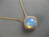2.42CT DIAMOND & AAA AUSTRALIAN OPAL 14KT ROSE GOLD CUSHION & ROUND HALO PENDANT