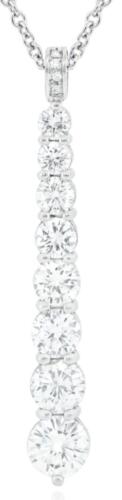 5.82CT DIAMOND 18K WHITE GOLD ROUND JOURNEY GRADUATING BAR LOVE FLOATING PENDANT