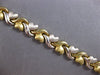 ESTATE WIDE 14KT WHITE & YELLOW GOLD 3D MULTI HEART XO LOVE BRACELET