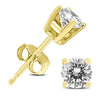 .50CT DIAMOND 14KT YELLOW GOLD 3D CLASSIC ROUND SOLITAIRE 4 PRONG STUD EARRINGS