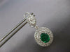 LARGE 5.18CT DIAMOND & AAA EMERALD 18KT WHITE GOLD OVAL & ROUND HANGING EARRINGS