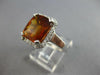 LARGE 7.96CT DIAMOND & AAA CITRINE 14KT WHITE GOLD CUSHION & ROUND HALO FUN RING