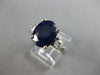 LARGE 6.57CT DIAMOND & AAA SAPPHIRE 14KT WHITE GOLD OVAL ENGAGEMENT RING 27584