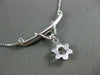 ESTATE .10CT DIAMOND PLATINUM SOLITAIRE DROP FLOWER NECKLACE BEAUTIFUL!! #9487