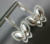 ESTATE .50CT DIAMOND 14KT WHITE GOLD 3D BUTTERFLY HUGGIE HANGING EARRINGS