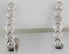 ESTATE .5CT DIAMOND 14K WHITE GOLD CLASSIC ROUND BEZEL UMBRELLA HANGING EARRINGS
