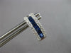 1.39CT DIAMOND & AAA SAPPHIRE 18KT WHITE GOLD 3 ROW HUGGIE HOOP HANGING EARRINGS