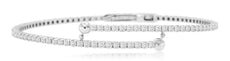 2.33CT DIAMOND 14KT WHITE GOLD 3D CRISS CROSS FLEXIBLE LOVE CUFF BANGLE BRACELET