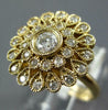 ESTATE WIDE .75CT DIAMOND 14KT YELLOW GOLD 3D FLOWER FILIGREE MILGRAIN FUN RING