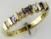 .43CT DIAMOND & AAA TANZANITE 14KT YELLOW GOLD PRINCESS & ROUND ANNIVERSARY RING