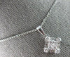 ESTATE .67CT DIAMOND 18KT WHITE GOLD 3D ROUND & BAGUETTE SQUARE FLOATING PENDANT
