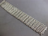 LARGE & LONG 14K WHITE GOLD HANDCRAFTED MATTE & SHINY MULTI ROW ITALIAN BRACELET