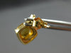 2.25CT DIAMOND & AAA CITRINE 14KT YELLOW GOLD CUSHION & ROUND HANGING EARRINGS