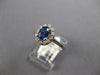 1.03CT DIAMOND & AAA SAPPHIRE 14KT WHITE GOLD 3D OVAL & ROUND FLOWER LOVE RING