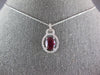 1.59CT DIAMOND & AAA RUBY 14KT WHITE GOLD OVAL & ROUND LOVE KNOT PENDANT #27261