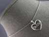 ESTATE .05CT DIAMOND 14KT WHITE GOLD 3D OPEN HEART MOTHER FUN FLOATING PENDANT