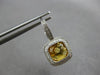 3.22CT DIAMOND & AAA CITRINE 14KT WHITE GOLD CUSHION & ROUND LEVERBACK EARRINGS