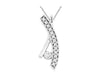 ESTATE .22CT DIAMOND 14KT WHITE GOLD 3D SOLITAIRE X LOVE FLOATING PENDANT