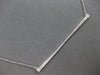 ESTATE .37CT DIAMOND 18K WHITE GOLD 3D CLASSIC ROUND ELONGATED BAR LOVE NECKLACE