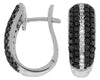 1.5CT WHITE & BLACK DIAMOND 14KT WHITE GOLD CLASSIC LEVERBACK HANGING EARRINGS