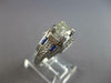 ANTIQUE LARGE ART DECO .99CT DIAMOND & AAA SAPPHIRE 18KT WHITE GOLD RING #27559