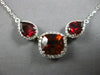 LARGE & LONG 16.10CT DIAMOND & AAA CITRINE & GARNET 14K WHITE GOLD HALO NECKLACE