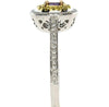 .45CT WHITE PINK & FANCY YELLOW DIAMOND 18K WHITE ROSE GOLD OVAL ENGAGEMENT RING