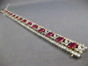 ESTATE LARGE & LONG 24.30CT DIAMOND & AAA RUBY PLATINUM OVAL XO TENNIS BRACELET