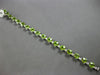 17.46CT DIAMOND & AAA PERIDOT 14KT WHITE GOLD 3D CUSHION & ROUND TENNIS BRACELET