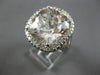EXTRA LARGE 15.51CT DIAMOND & AAA MORGANITE 14KT WHITE GOLD CUSHION & ROUND RING