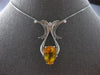 LARGE 5.36CT DIAMOND & AAA CITRINE 14KT WHITE GOLD 3D SLIDER FLOATING PENDANT