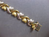 ESTATE WIDE 14KT WHITE & YELLOW GOLD 3D MULTI HEART XO LOVE BRACELET