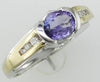 .91CT DIAMOND & AAA TANZANITE 14KT WHITE GOLD OVAL & ROUND FRIENDSHIP LOVE RING