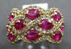 LARGE 3.19CT DIAMOND & AAA RUBY 14KT YELLOW GOLD 3D OVAL & ROUND MULTI ROW RING